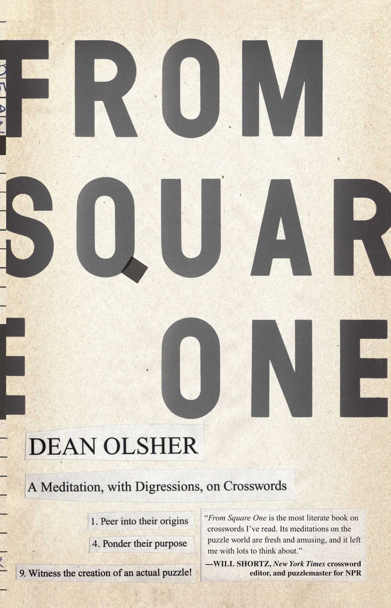 From Square One : A Meditation, with Digressions, on Crosswords