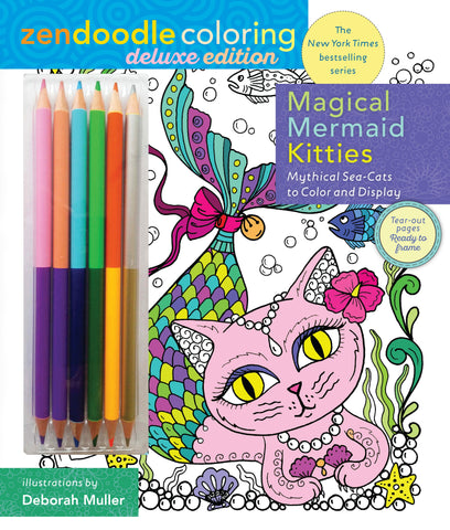 Zendoodle Coloring: Magical Mermaid Kitties : Deluxe Edition with Pencils